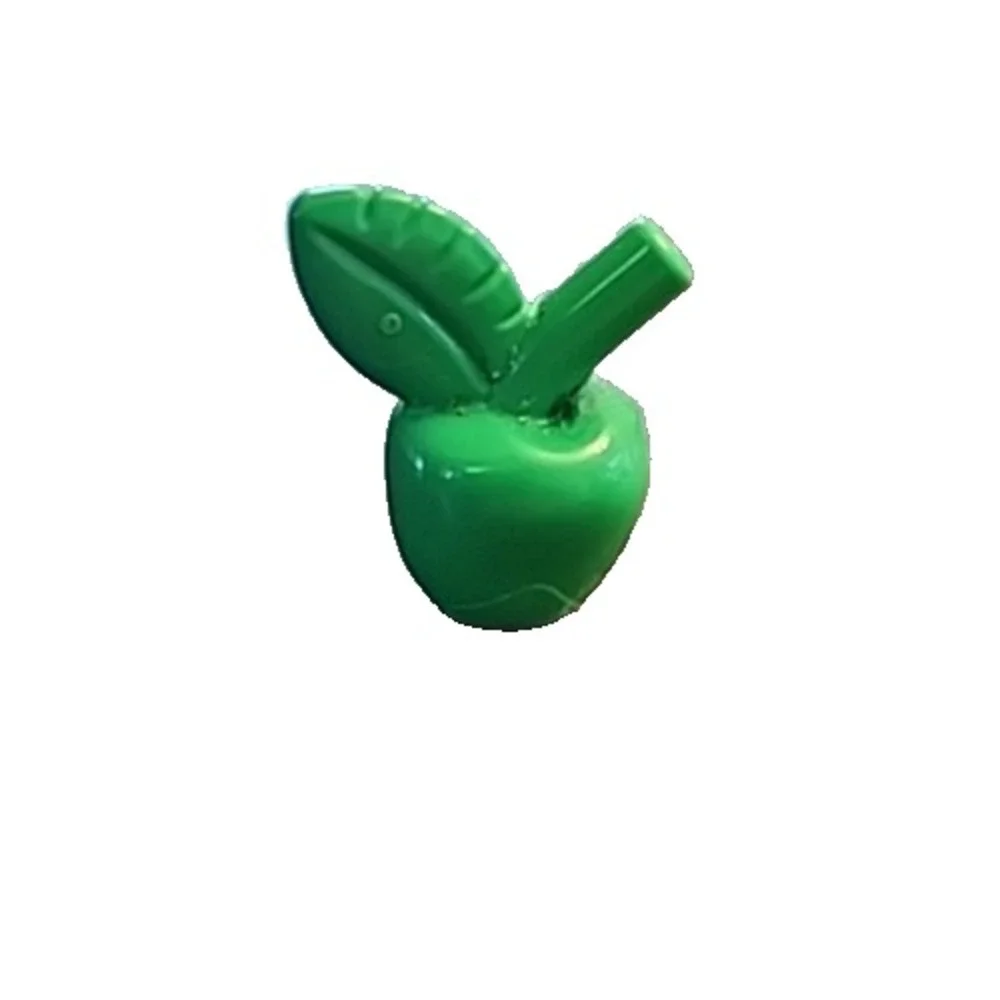 LEGO Piece Part Minifigure Size Accessory Bright Green Apple with Leaf PLANTS!
